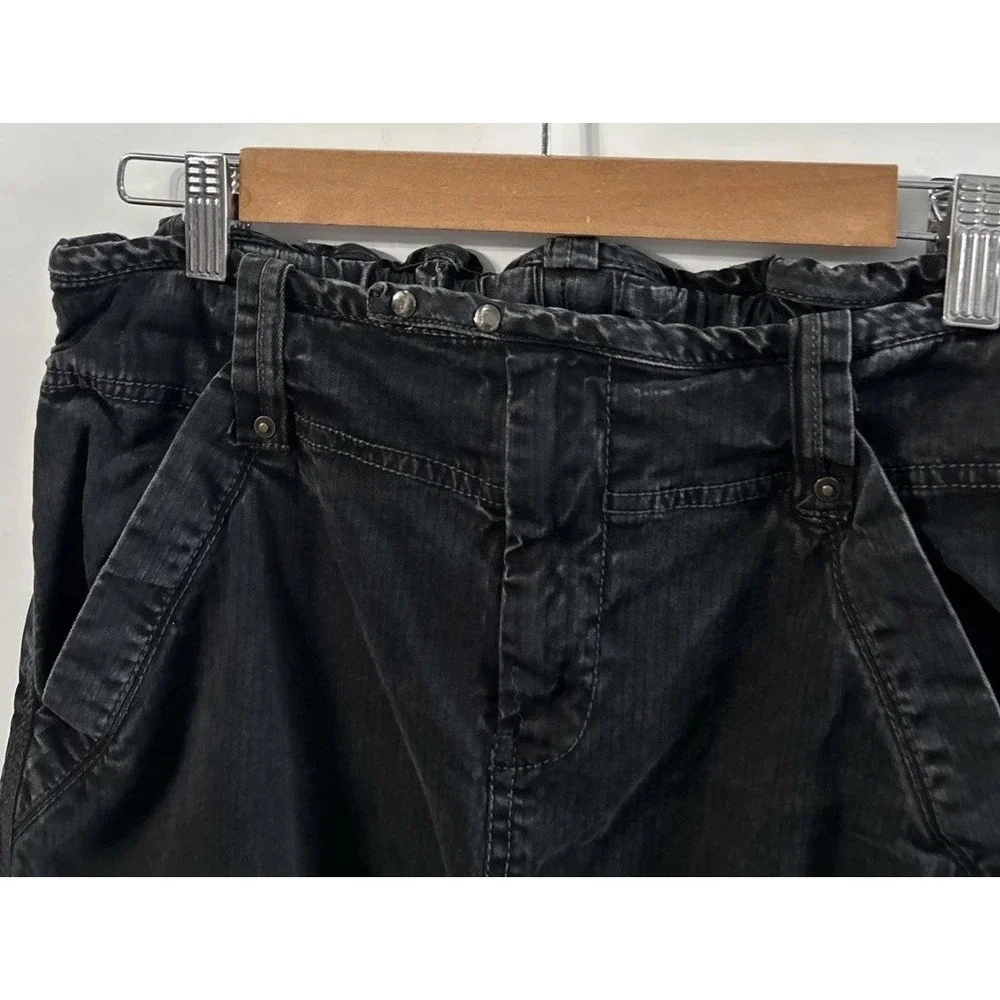 Free People Can't Compare Slouch Cargo Pants Zipper Pockets Black Small Y2K